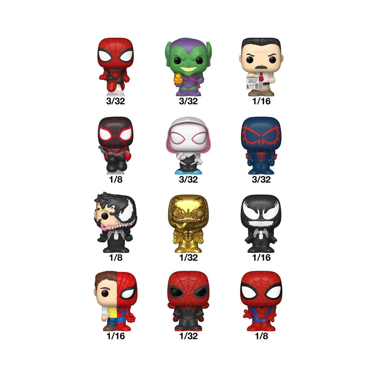 Spider-Man Funko Bitty Pop! Mini-Figure Singles Display Case of 32