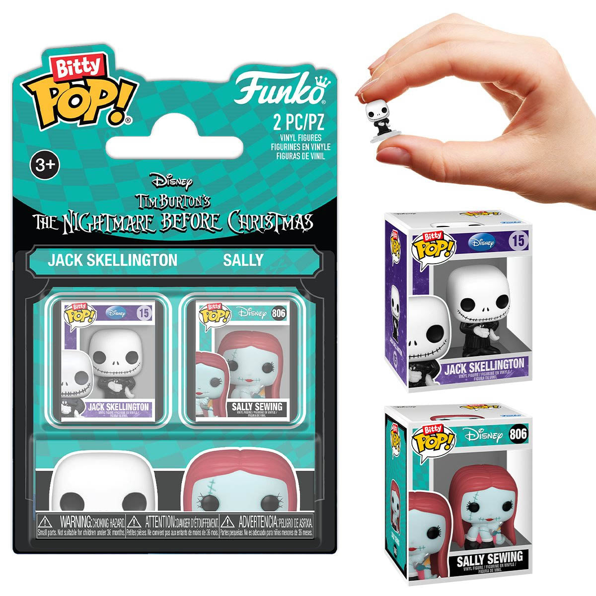 The Nightmare Before Christmas: Jack Skellington and Sally Sewing Funko Bitty Pop!