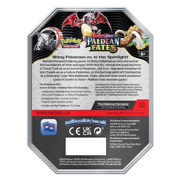 Pokémon TCG: Scarlet & Violet 4.5 Paldean Fates 4.5 Charizard Tin